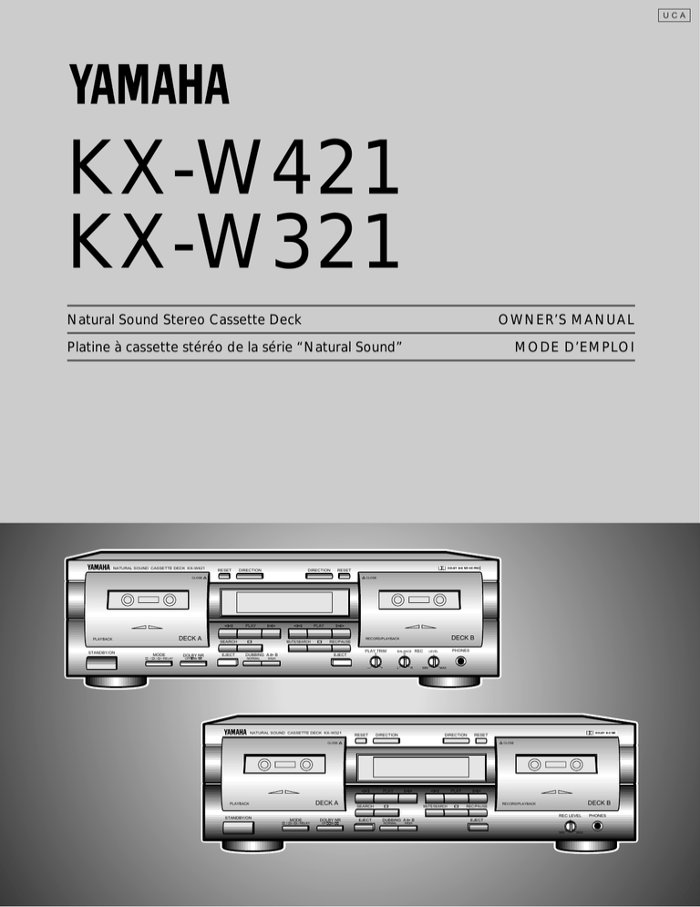 Yamaha KX-W321 User manual Yamaha KX-W321 User manual