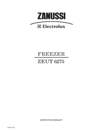 Zanussi ZEUT 6275 Freezer User Manual Zanussi ZEUT 6275 Freezer User Manual