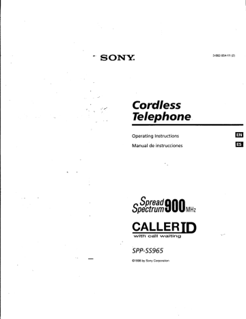 Sony SPP SS965 Cordless Phone (SPP Sony SPP SS965 Cordless Phone (SPP