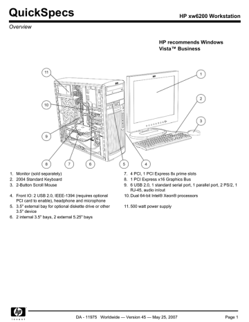 Compaq XW6200 PC Desktop Compaq XW6200 PC Desktop