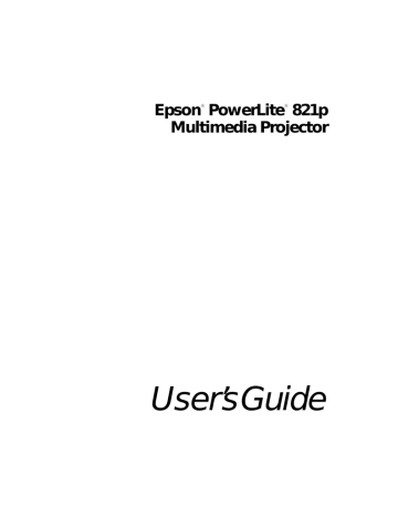 Epson Powerlite 821P Multimedia Projector | Manualzz