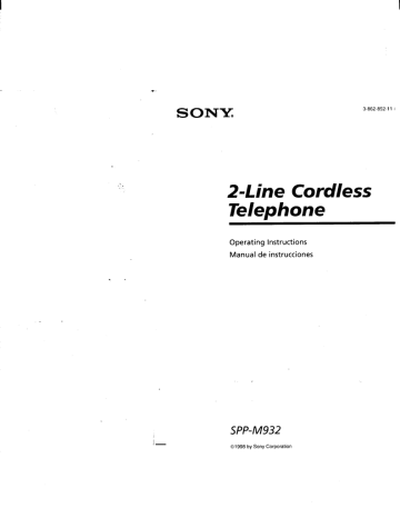 Sony SPP M932 Cordless Phone (SPP Sony SPP M932 Cordless Phone (SPP