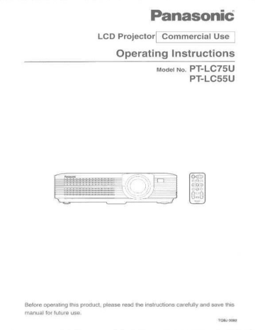 Panasonic PT-LC55U User manual Panasonic PT-LC55U User manual