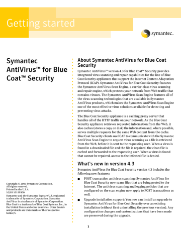 Symantec AntiVirus For Blue Coat Security 4.0 (10050689) for PC, Unix | Manualzz