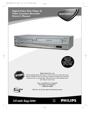Philips DVD750VR DVD Player/VCR | Manualzz Philips DVD750VR DVD Player/VCR | Manualzz