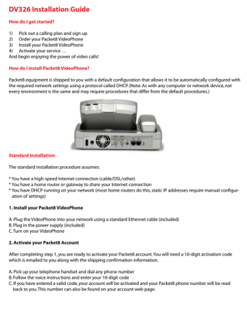 8x8 Packet8 DV326 IP Video Phone | Manualzz 8x8 Packet8 DV326 IP Video Phone | Manualzz