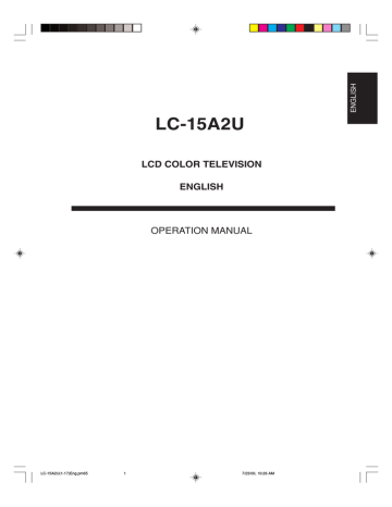 Sharp Aquos LC-15A2U 15 in. LCD Television | Manualzz Sharp Aquos LC-15A2U 15 in. LCD Television | Manualzz