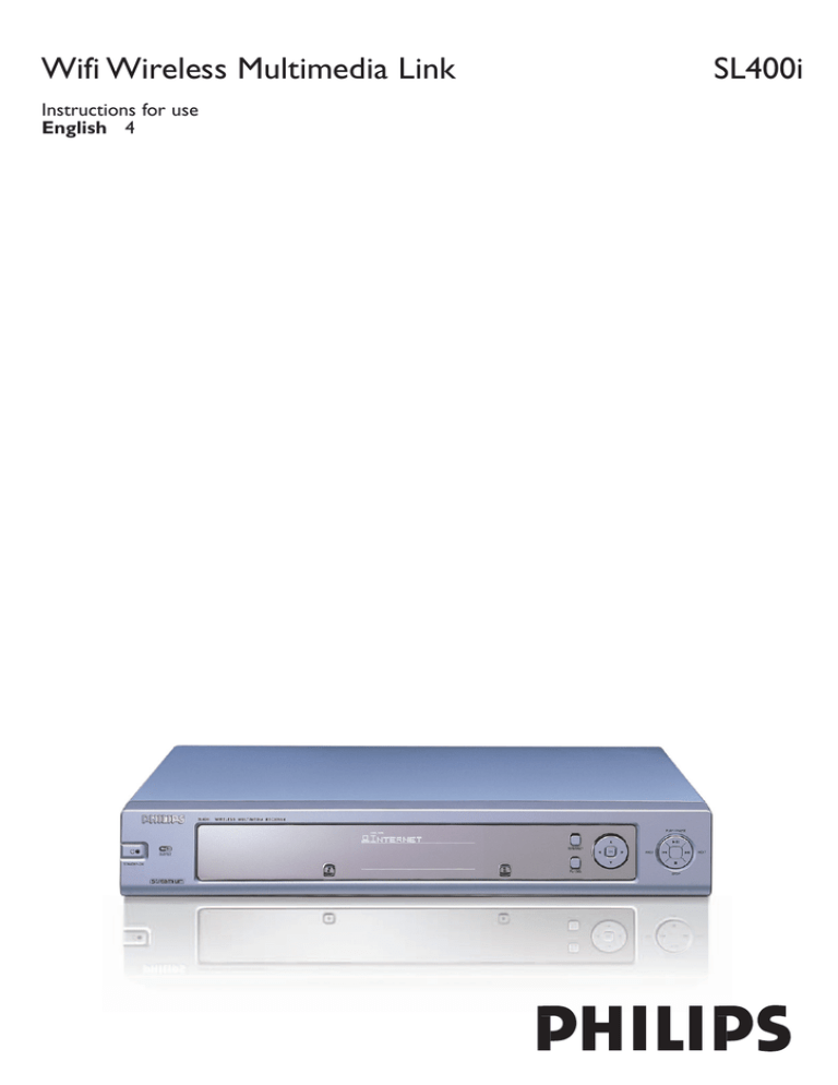 Philips SL400I/37 User manual Philips SL400I/37 User manual