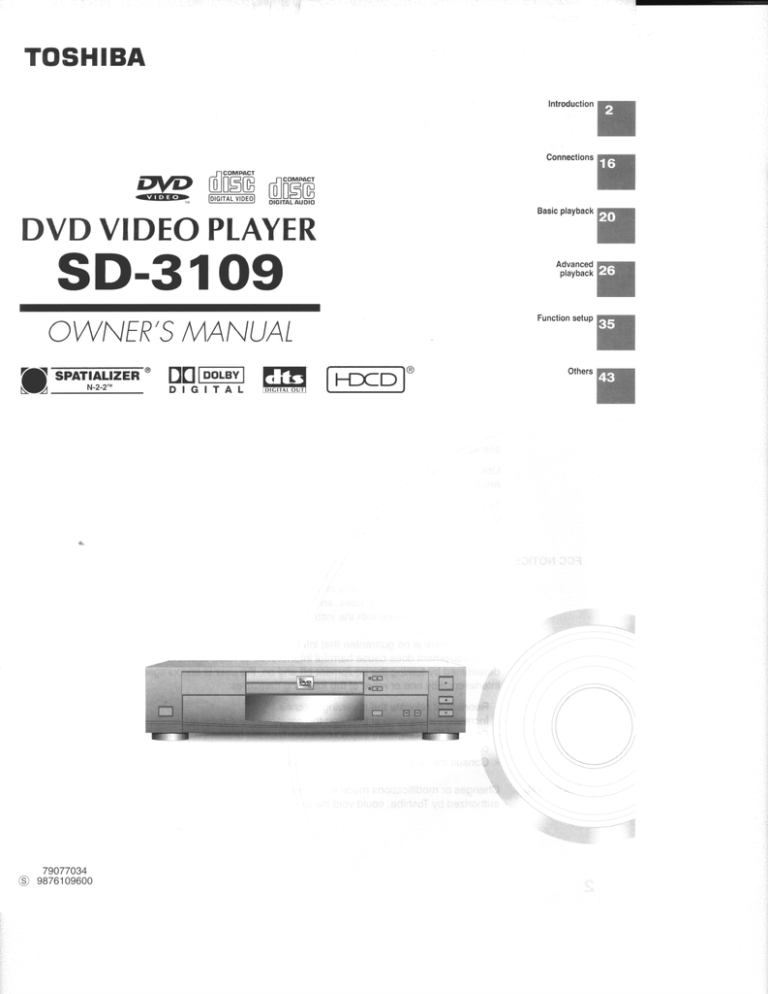 Toshiba SD-3109 Multi Toshiba SD-3109 Multi