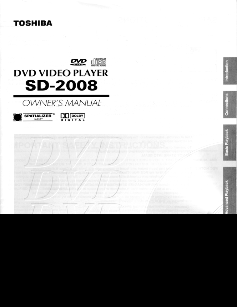 Toshiba SD-2008 DVD Player Toshiba SD-2008 DVD Player