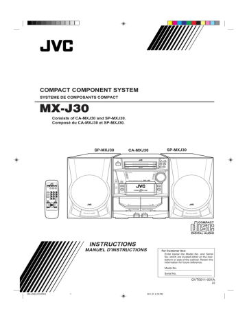 JVC MX-J30 CD Shelf System | Manualzz