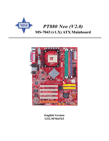 MSI PT880 Neo FSR Motherboard | Manualzz