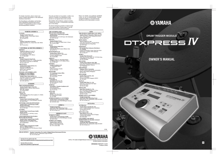Yamaha Dtxpress Iv Special Electronic Drum Set Yamaha Dtxpress Iv Special Electronic Drum Set