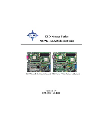 MSI K8D Master-FT Motherboard | Manualzz