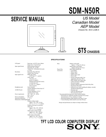 Sony SDM N50R 15" LCD Monitor Sony SDM N50R 15" LCD Monitor
