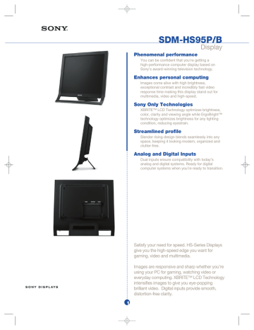 Sony SDM-HS95P/B 19" LCD Monitor Sony SDM-HS95P/B 19" LCD Monitor