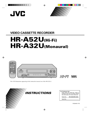 JVC HR-A32 VHS VCR | Manualzz JVC HR-A32 VHS VCR | Manualzz