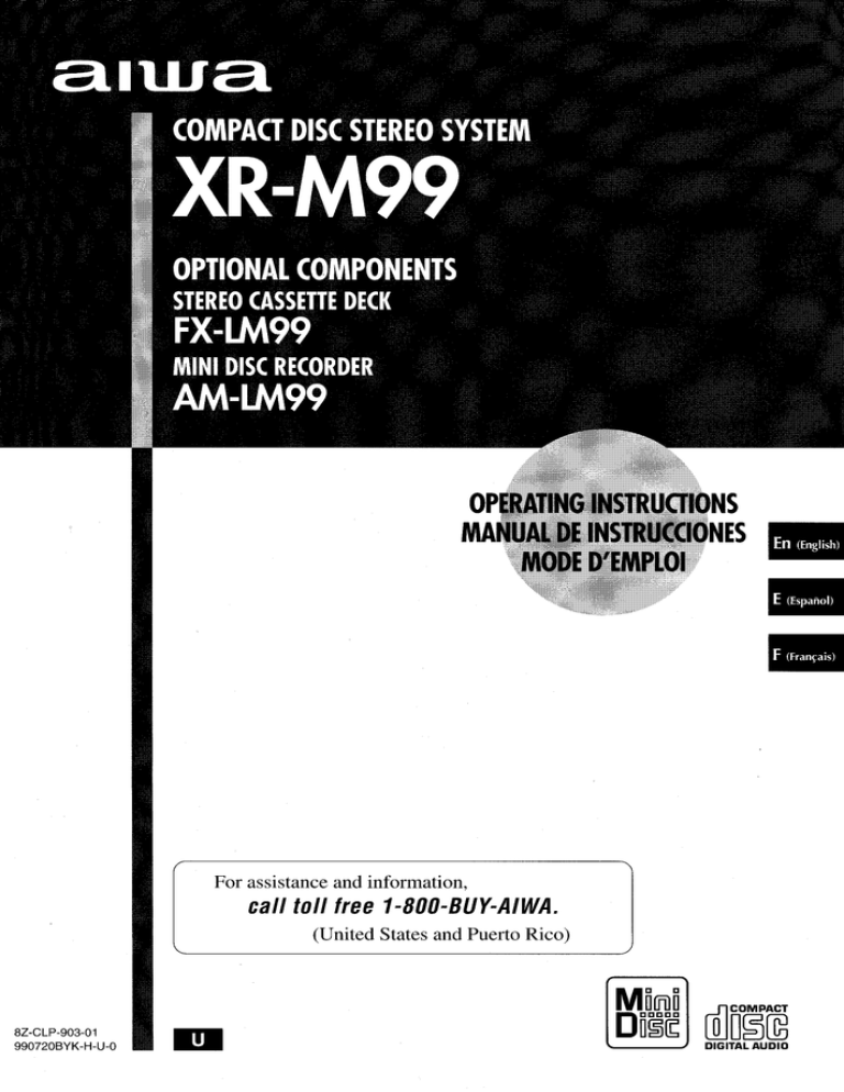 Aiwa XR-M99 User manual Aiwa XR-M99 User manual