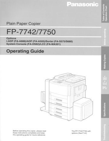 Panasonic FP-7750 Black and White Copier Panasonic FP-7750 Black and White Copier