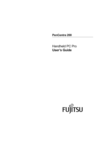 Fujitsu PenCentra 200 User`s guide | Manualzz