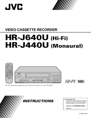 JVC HR-J640 VHS VCR | Manualzz JVC HR-J640 VHS VCR | Manualzz