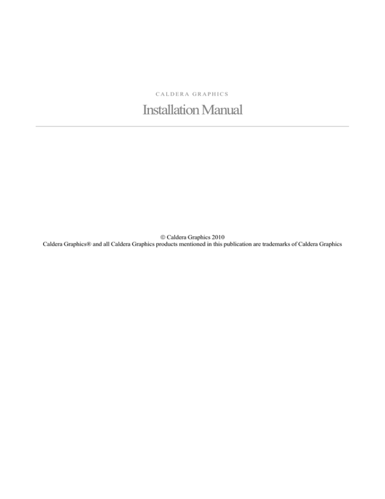Installation Manual - the Caldera Web Server Installation Manual - the Caldera Web Server