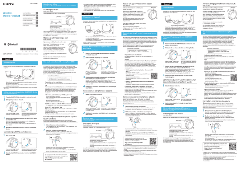 Sony MDR-AS700BT Specification Sony MDR-AS700BT Specification