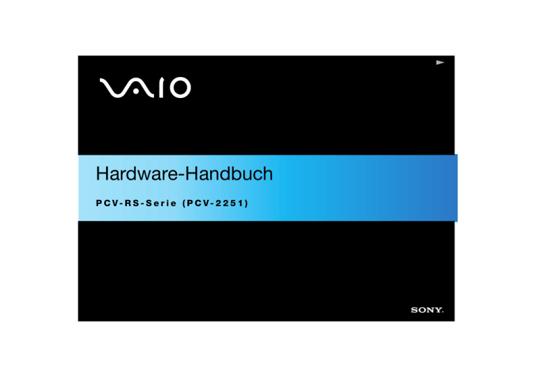 Sony PCV-RS604, PCV-RS602 Owner's manual Sony PCV-RS604, PCV-RS602 Owner's manual