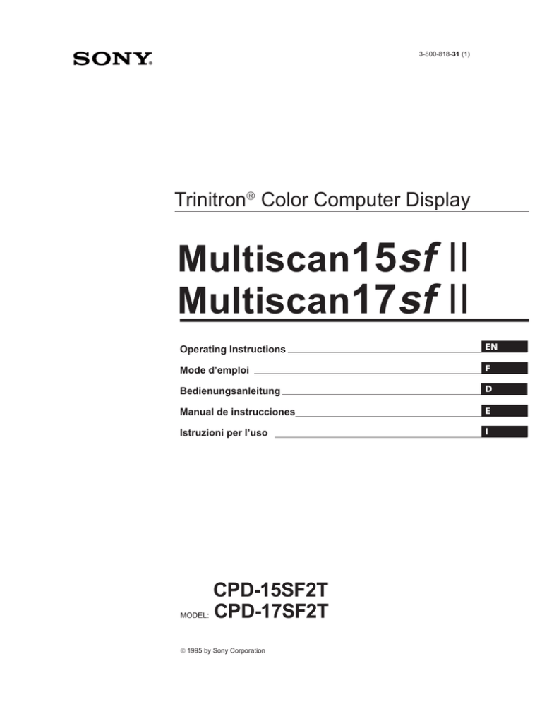 Multiscan15sf II Multiscan17sf II Multiscan15sf II Multiscan17sf II