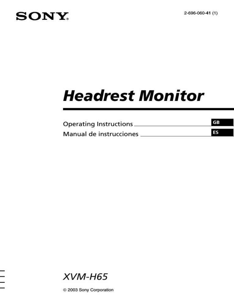 Sony XVM-H65 Operating instructions Sony XVM-H65 Operating instructions