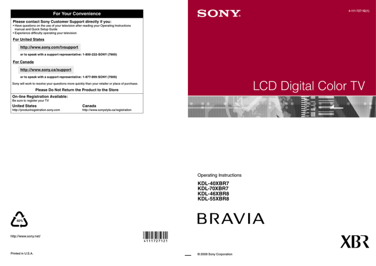 Operating Instructions - Manuals, Specs & Warranty Operating Instructions - Manuals, Specs & Warranty