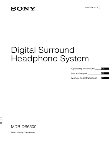 Sony MDR-DS6500 Headphones Operating instructions | Manualzz