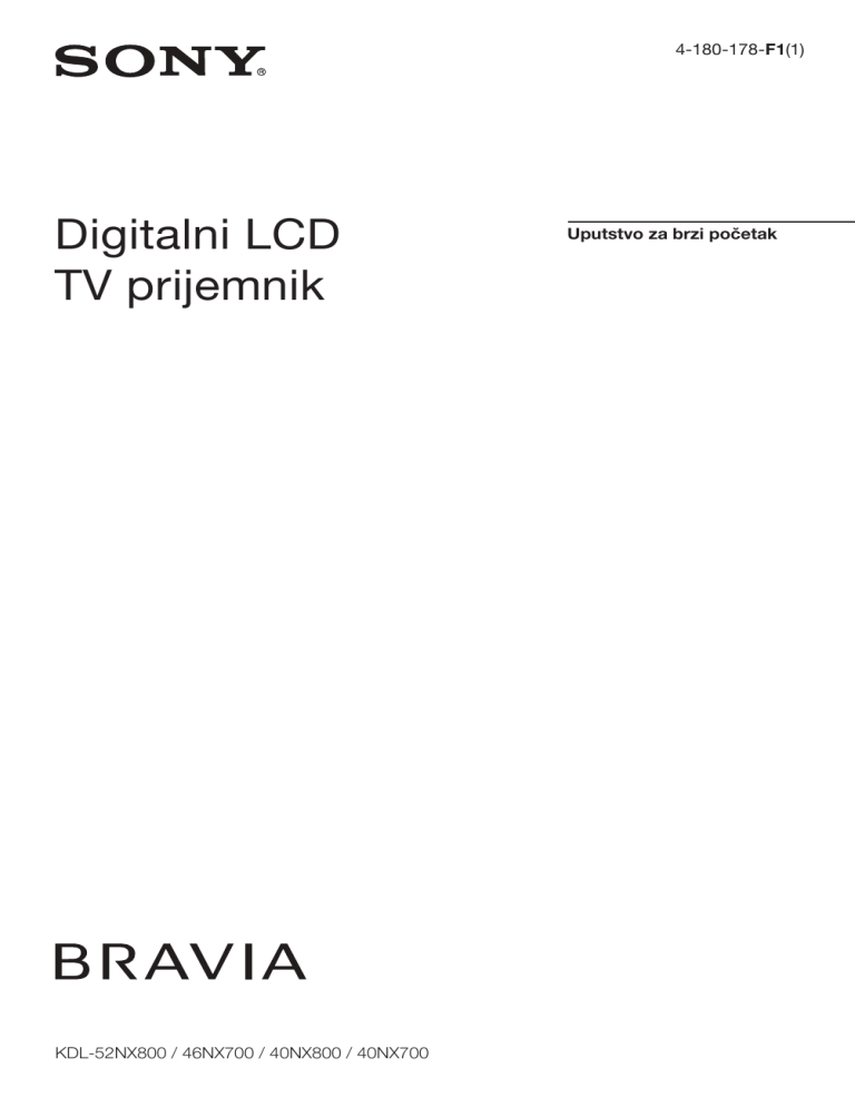 Sony KDL-46NX700, KDL-40NX700 User's manual Sony KDL-46NX700, KDL-40NX700 User's manual