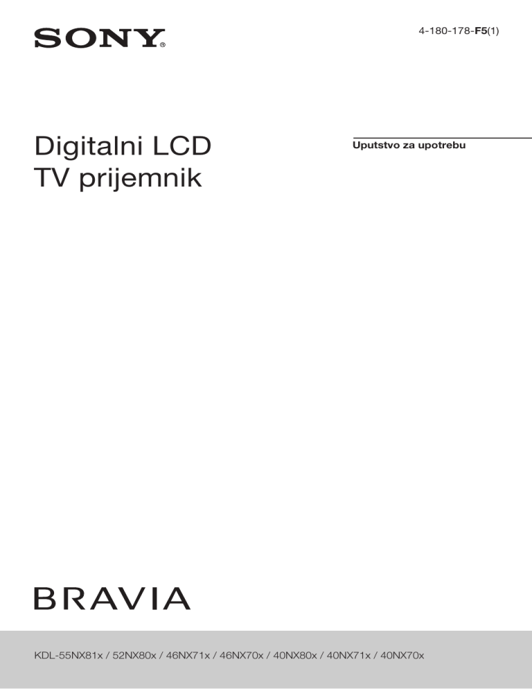 Sony KDL-55NX810, KDL-46NX710 User's manual Sony KDL-55NX810, KDL-46NX710 User's manual