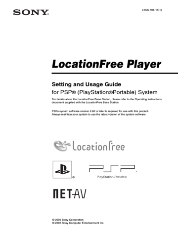 LocationFree Player | Manualzz LocationFree Player | Manualzz