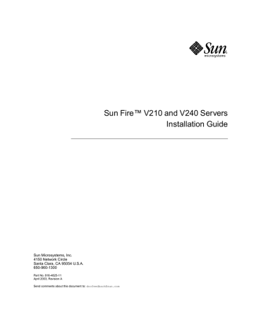 Sun Microsystems Fire V240 Installation guide | Manualzz Sun Microsystems Fire V240 Installation guide | Manualzz