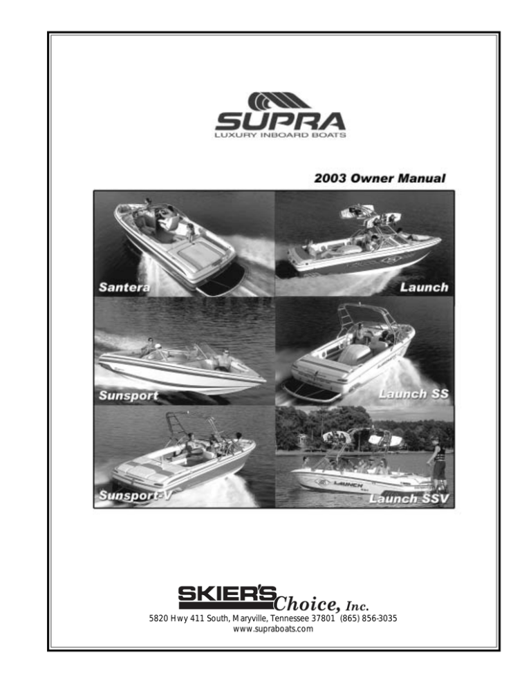 Supra Manual 2003 Supra Manual 2003