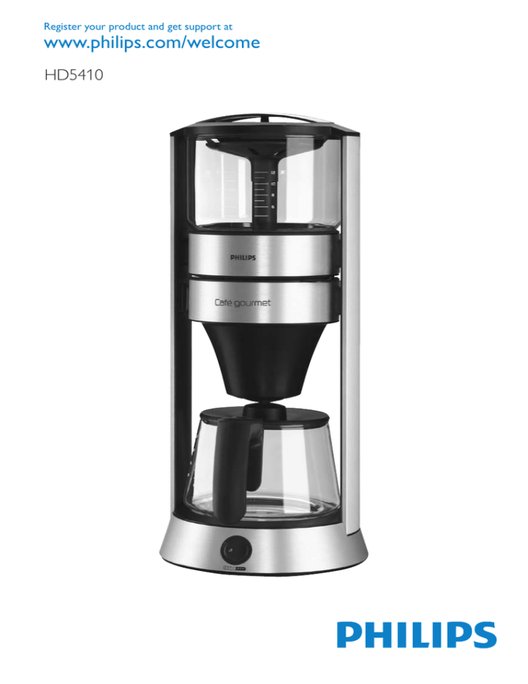 Philips HD5410/00, Aluminium Coffee Makers HD5410/00 User manual Philips HD5410/00, Aluminium Coffee Makers HD5410/00 User manual