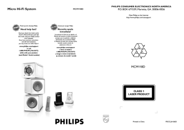 Philips MCM118D/37, MCM118D Owner's manual Philips MCM118D/37, MCM118D Owner's manual