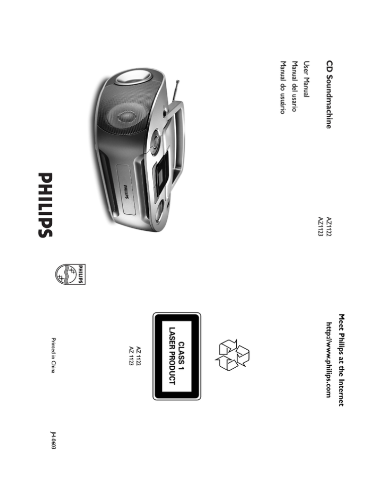 Philips AZ1122, AZ1123/78 User manual Philips AZ1122, AZ1123/78 User manual