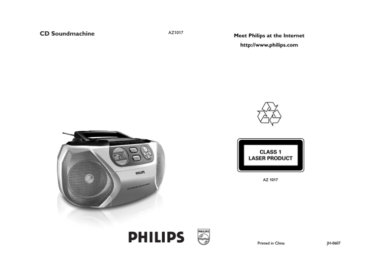 Philips AZ1017/98, AZ1017 User manual Philips AZ1017/98, AZ1017 User manual