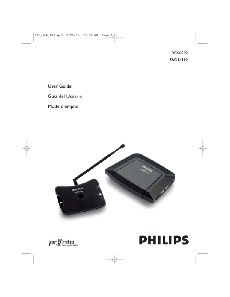 Philips RFX6500/17, RFX6500, SBCLI910/05, SBCLI910/00, SBCLI910 User guide Philips RFX6500/17, RFX6500, SBCLI910/05, SBCLI910/00, SBCLI910 User guide
