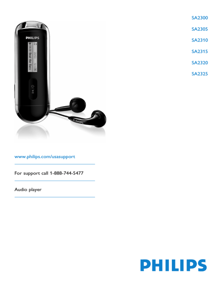 Philips SA2325/37, SA2325, SA2310/37, SA2312, SA2300, SA2300/37, SA2313, SA2315/37, SA2315, SA2323 User manual Philips SA2325/37, SA2325, SA2310/37, SA2312, SA2300, SA2300/37, SA2313, SA2315/37, SA2315, SA2323 User manual