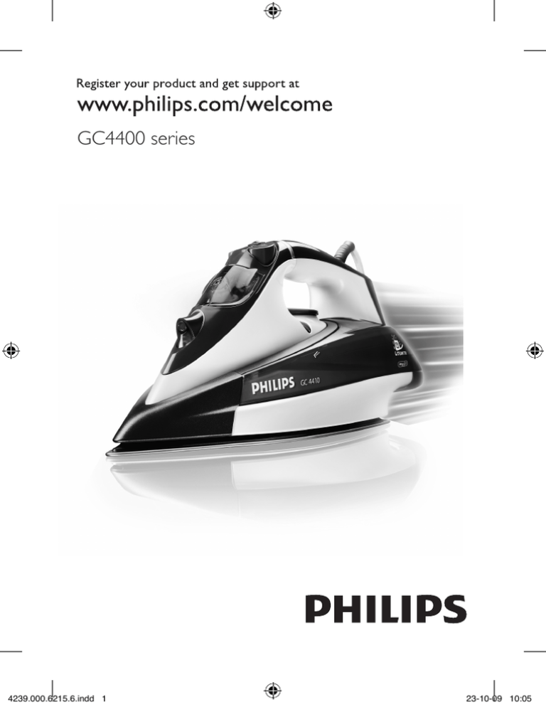 Philips Azur Steam, GC4444, GC4490/02, Azur, GC4430/02, GC4422, GC 4410, GC4412/02, GC4420/07, GC4430/07 User manual Philips Azur Steam, GC4444, GC4490/02, Azur, GC4430/02, GC4422, GC 4410, GC4412/02, GC4420/07, GC4430/07 User manual