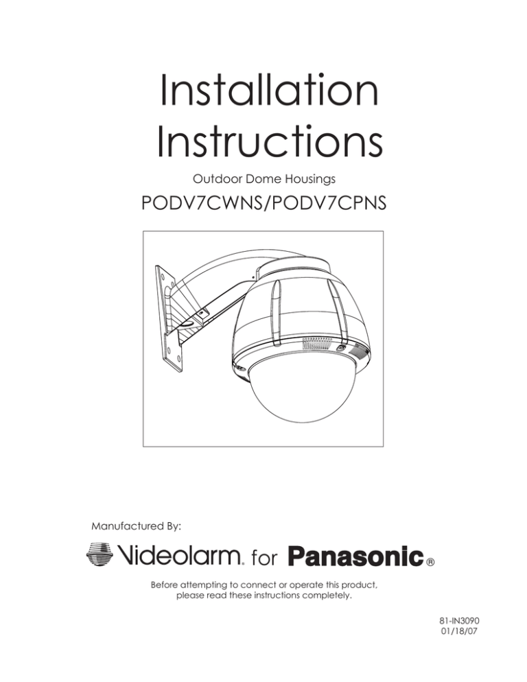 Panasonic PODV7CWNS Operating instructions Panasonic PODV7CWNS Operating instructions