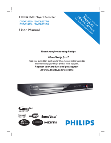 Philips DVDR3577H User manual Philips DVDR3577H User manual