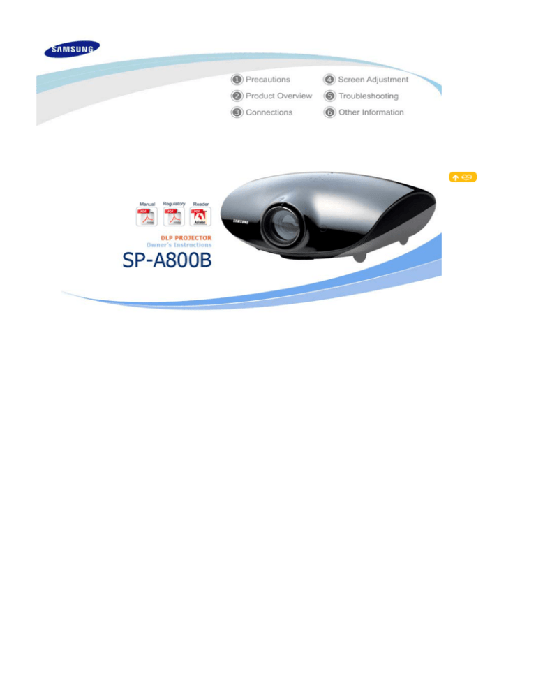 Samsung SP-A800B, A800B User manual Samsung SP-A800B, A800B User manual