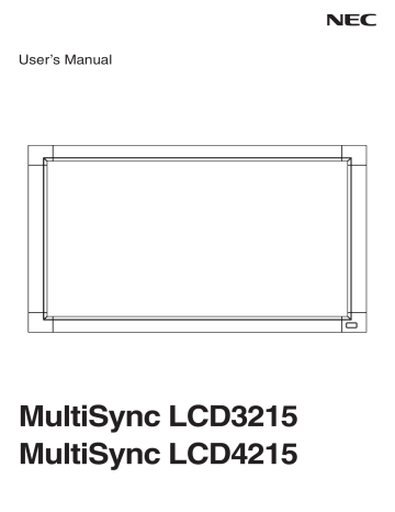 NEC LCD4215 Owner's manual | Manualzz NEC LCD4215 Owner's manual | Manualzz