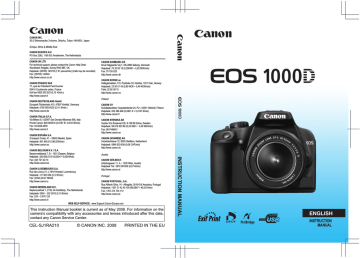 Canon EOS 1000D User guide Canon EOS 1000D User guide
