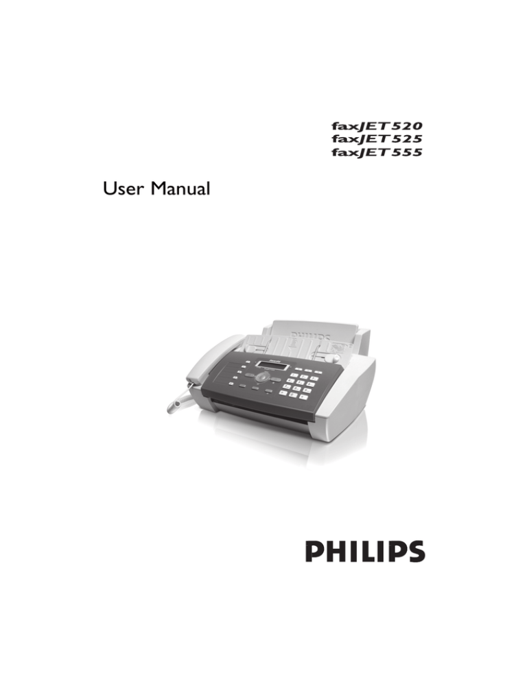 Philips Faxlet 555, Faxjet 525 User manual Philips Faxlet 555, Faxjet 525 User manual